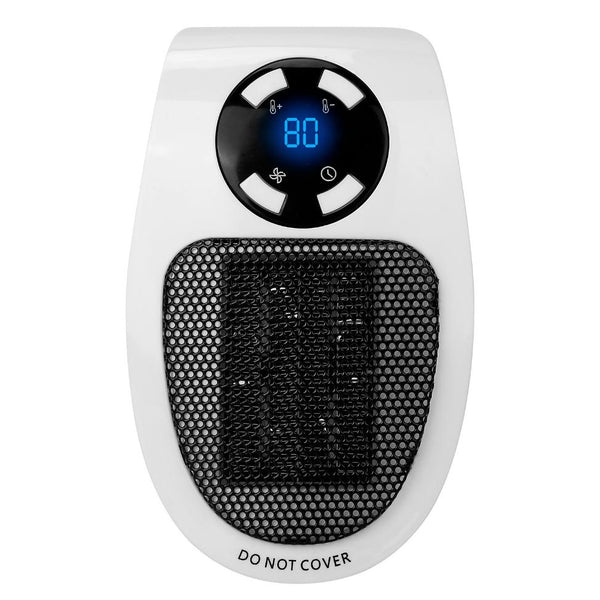 500W Portable Heater Fan Wall Outlet Plug-in Adjustable Temp w/ Remote Control