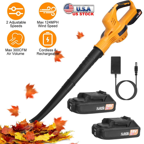 Cordless Leaf Blower Handheld Electric Battery Powered Air Blower Max 124MPH