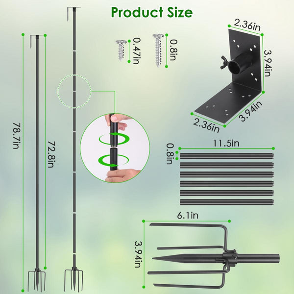 Bird House Pole Kit Stand Stake Adjustable Height Bird Feeder Lawn Mount Perch