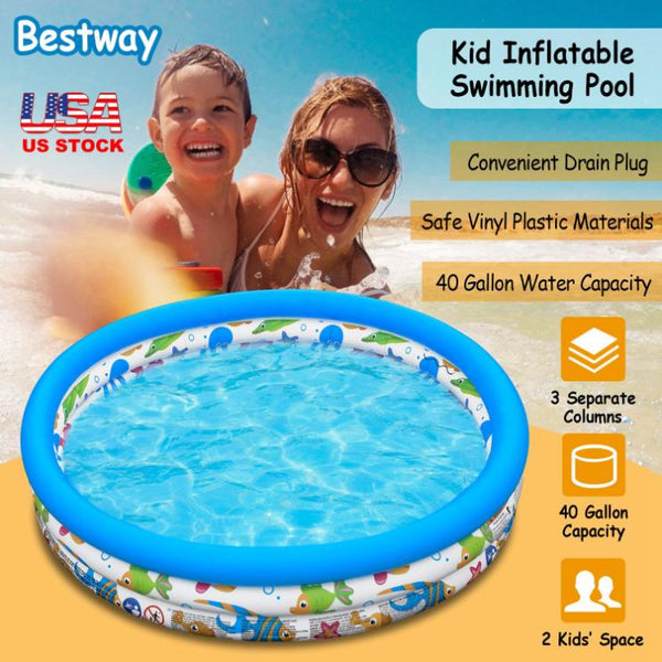 4 FT Diameter Small Inflatable Round Swimming Pool Blow Up For Kids Swim Ball Pool Center For Backyard Beach