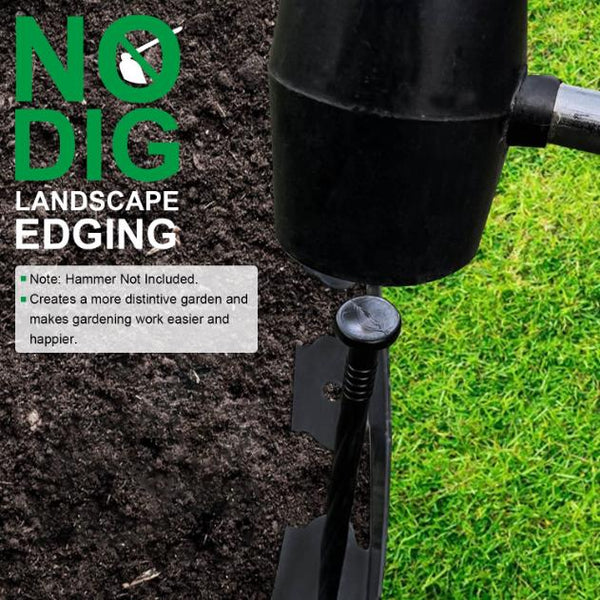 No-dig Landscape Edging Kit 32.8FT Plastic Garden Border 30 Stakes Flower Tree Beds