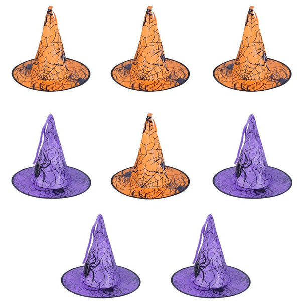8 Pack Witch Hat Hanging String LED Light Glowing Halloween Decoration 8 Lighting Modes