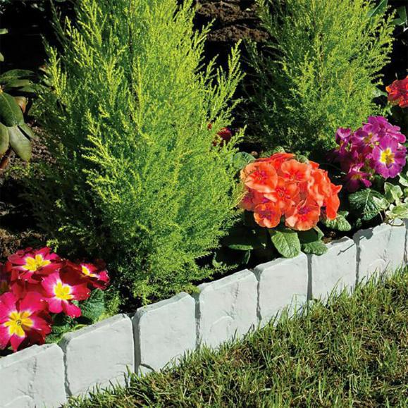 20 PCS Cobbled Stone Border Edging Effect Plastic Garden Lawn