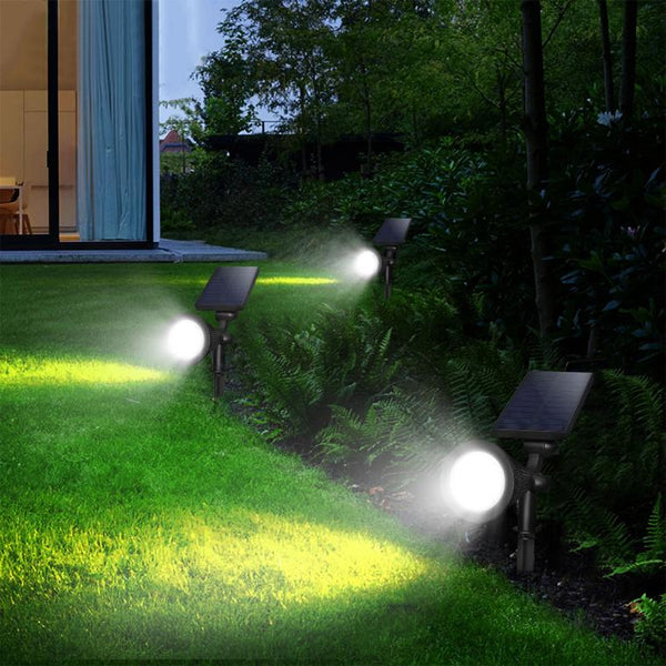 2 Pack Solar Spotlight Outdoor Dusk To Dawn Light Wall Path Lawn Garden Lamp