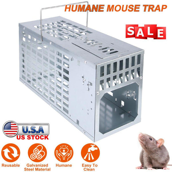 Humane Live Mouse Trap Reusable Metal Rat Small Rodent Cage Catch Release No Kill