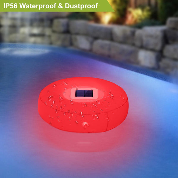 Solar Powered Floating Pool Lamp Light Swimming Pool w/ 7 Colors for Ponds Fountains