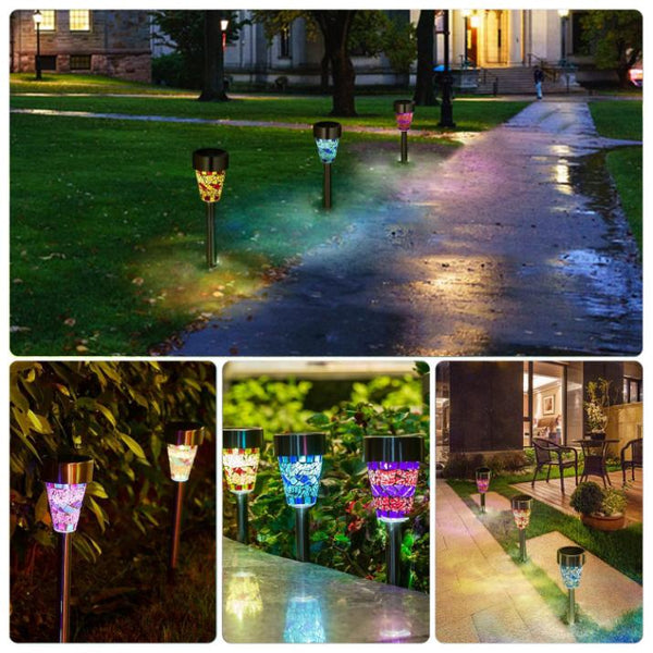 6 Pack Solar Garden Lights Outdoor Solar Pathway Lights Water-resistant Landscape Lights