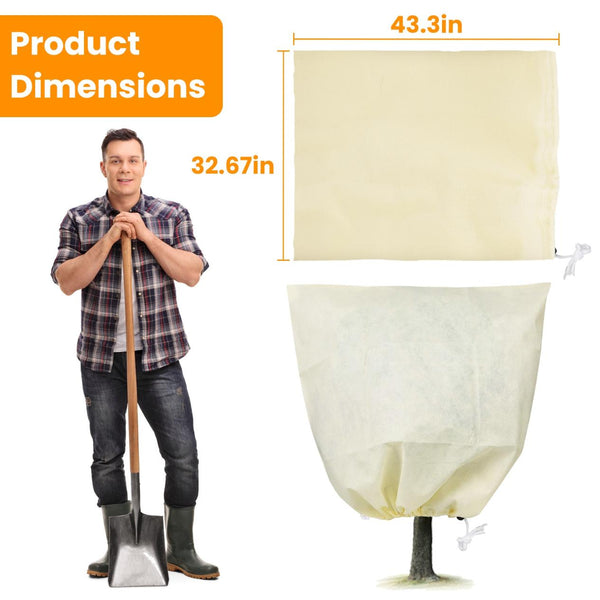 3Pcs Winter Plant Cover Bags Plant Freeze Protector Reusable Frost Blanket 32.67x43.3in