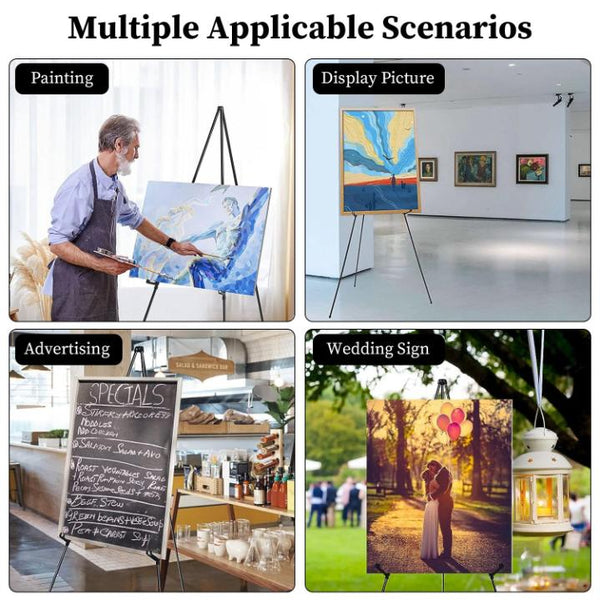 2 Pack Easel Stand A Frame Tripod for Display Iron Alloy Wedding Poster Art Drawing Meeting