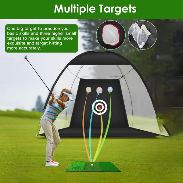 10x7FT Golf Practice Net Golf Training Aids Driving Hitting Nets Turf Golf Mat Target Cloth