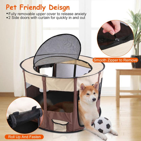 Portable Pet Playpen Travel Foldable Waterproof Outdoor Cage Tent Cover Dog Cat Rabbit