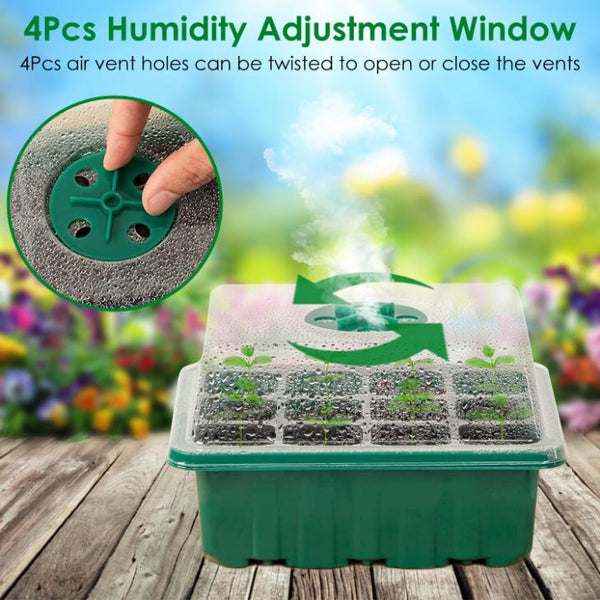 10Pcs Seed Starter Tray Kit Reusable Seeding Propagator Growing Germination Tray