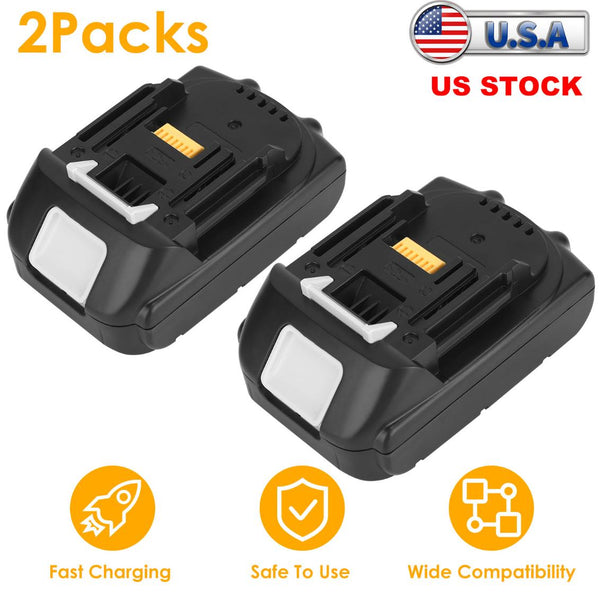 2 Pack 18V Li-ion Power Tool Battery Replacement Fit for Makita