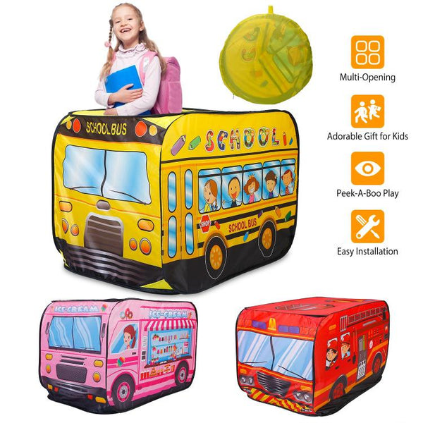 Fire Truck Pop Up Kids Play Tent Children Baby Play House Indoor Outdoor Use