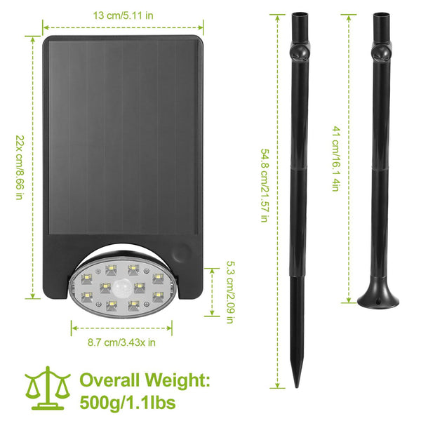 Solar Spotlights Outdoor Landscape Lights 120° Motion Sensor Lamps Garage Garden Door