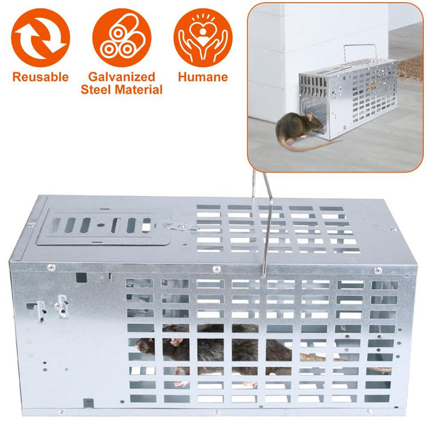 Humane Live Mouse Trap Reusable Metal Rat Small Rodent Cage Catch Release No Kill