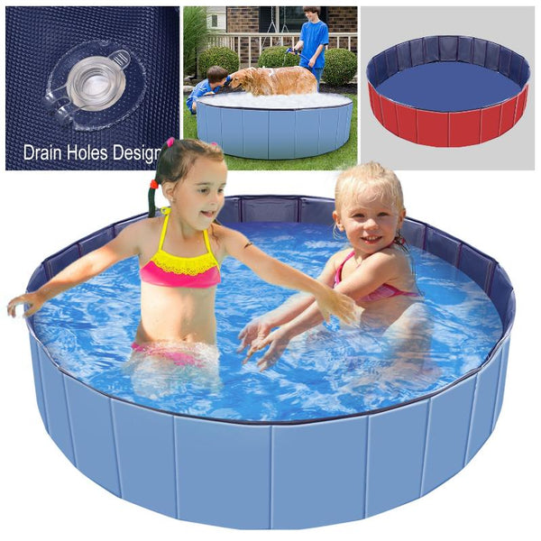 Foldable Pet Kiddie Baby Swimming Pool Dog Swim Bathing Tub Playmat Kids Pools 4 FT