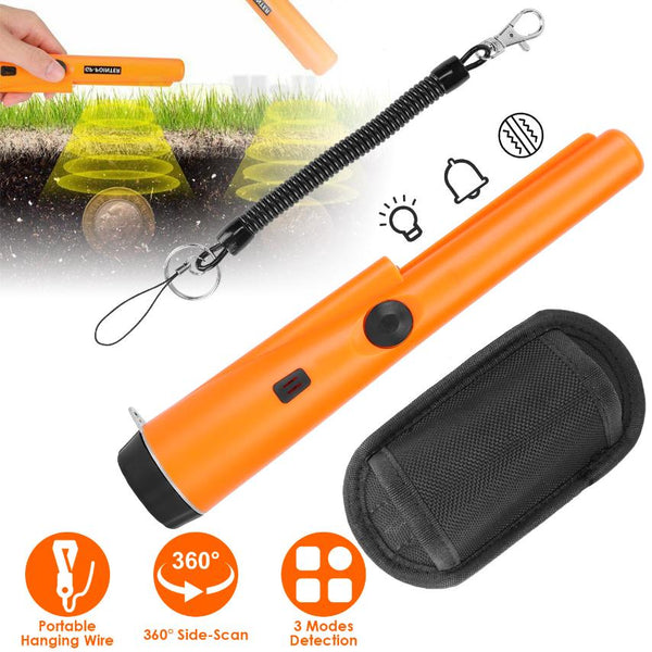 Handheld Metal Detector Pin Pointer Probe Wand Sensitive w/ Holster & LED Light