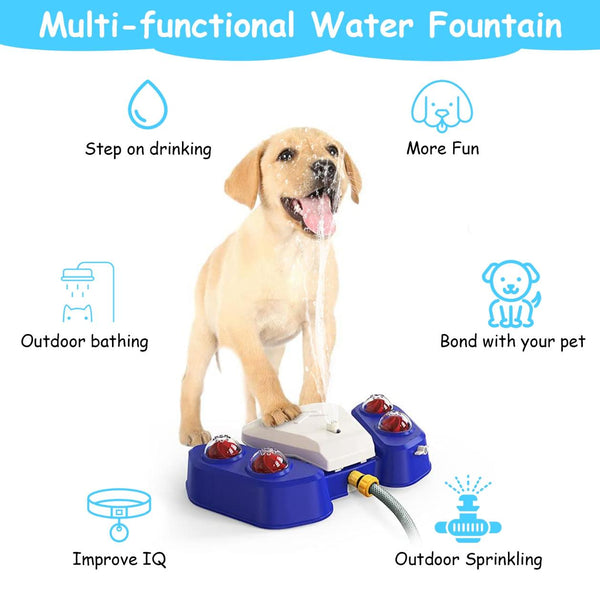 Step-on Activated Dog Water Fountain Automatic Pet Water Dispenser Sprinkler Drinking Shower