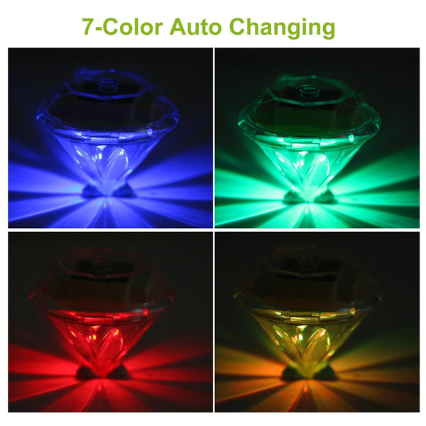 4Pcs Solar Garden Light Outdoor LED Lights 7-Color Changing Waterproof Pathway Stakes
