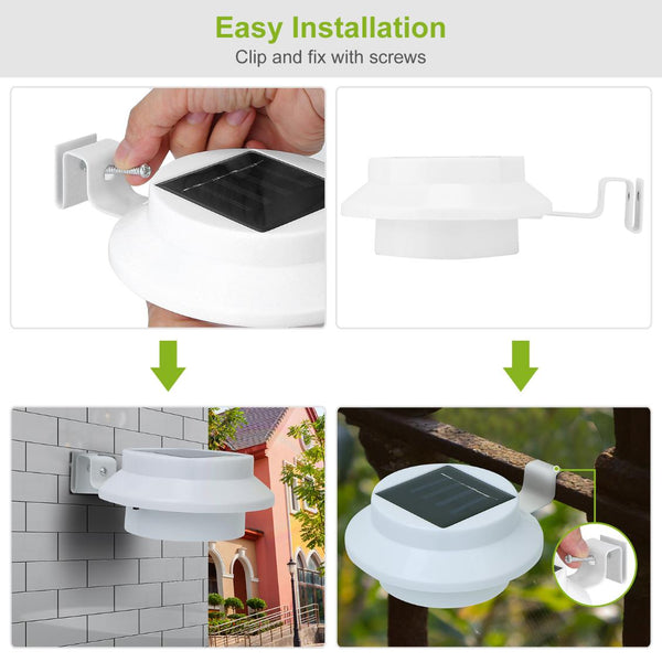 2 Pack Solar Powered Lights Outdoor Dusk to Dawn Sensor Security Lamps Wall Fence Yard
