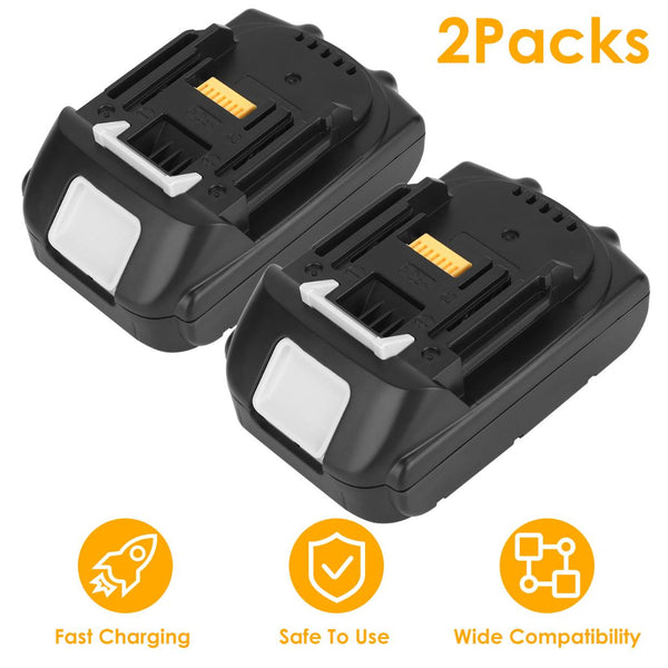 2 Pack 18V Li-ion Power Tool Battery Replacement Fit for Makita