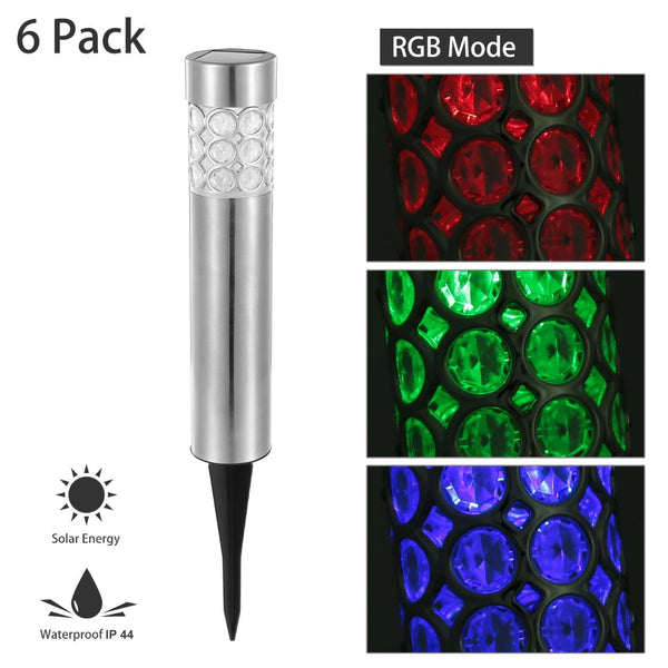 6 Pack Outdoor Solar Light Waterproof RGB Garden Lamp Landscape Lawn Décor Light
