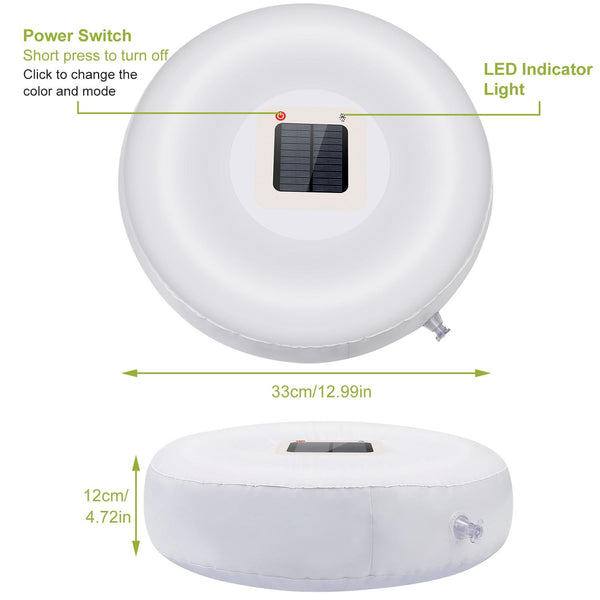 Solar Powered Floating Pool Lamp Light Swimming Pool w/ 7 Colors for Ponds Fountains