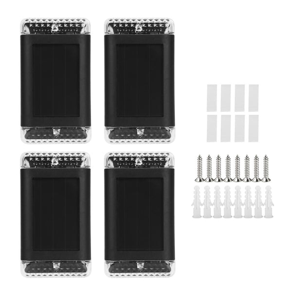 4Pack Solar Powered Wall Sconce Lights Rechargeable Optical Sensor Lamp Outdoor Lamps