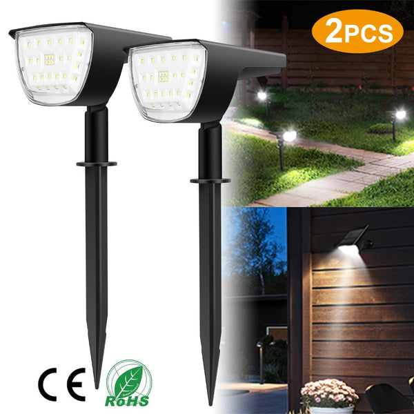 Solar Landscape Spotlights Waterproof Lights Auto On/Off Solar Powered Security Wall Lights