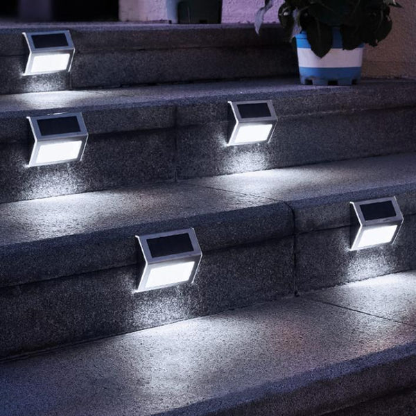 6 Pack Solar Step Lights Outdoor Deck Lights LED Fence Lamps Outside Garden Backyard Patio