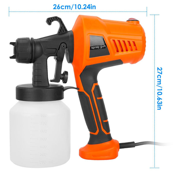 700W Electric Paint Sprayer Handheld HVLP Spray Painter Painting Spray Gun For Fences Brick Walls w/ 3 Spray Patterns 800ML Detachable Cup
