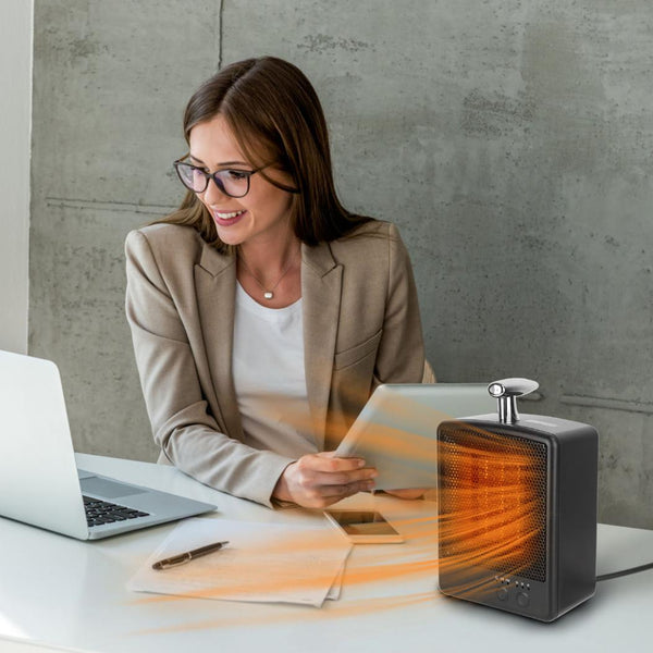 1000W Small Portable Electric Space Heater Personal Tip Over & Overheat Protection Adjustable Temp