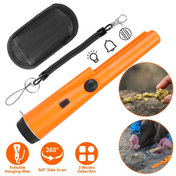 Handheld Metal Detector Pin Pointer Probe Wand Sensitive w/ Holster & LED Light