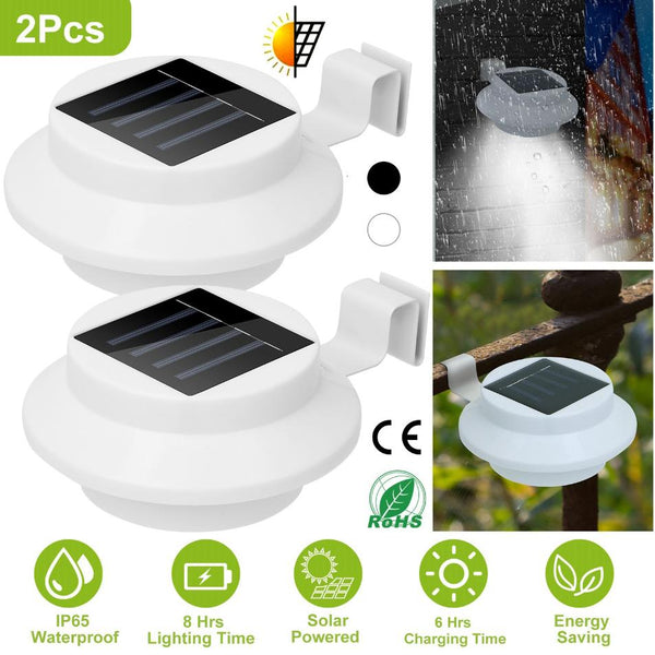2 Pack Solar Powered Lights Outdoor Dusk to Dawn Sensor Security Lamps Wall Fence Yard