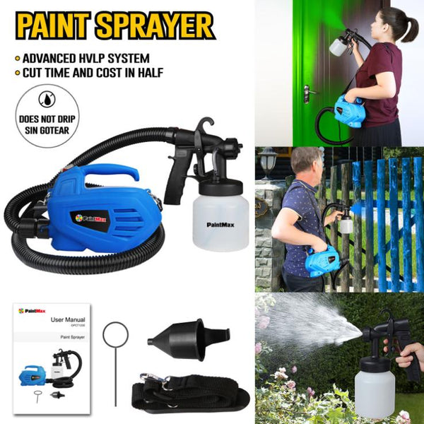 800ML Paint Spray Painter 650W Paint Sprayer Machine 800ML/Min Output HVLP Oil Primer Water Sprayer w/ 3 Spraying Patterns Motor Strap Detachable Cont