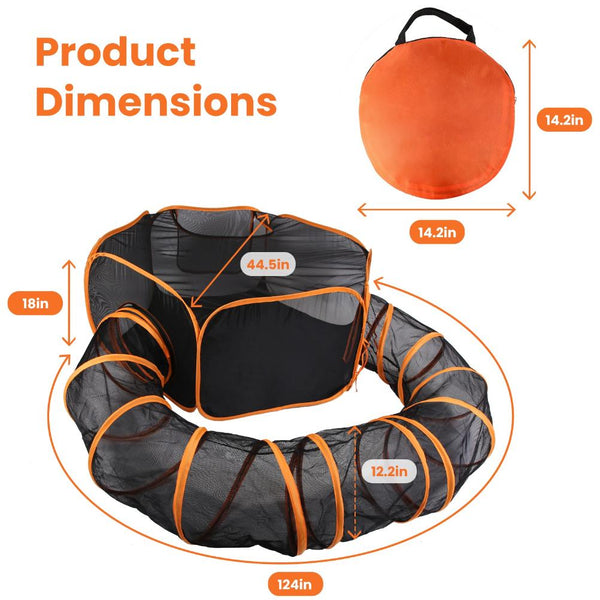 Pet Play Tent with Tunnel Pet Enclosure Playground Indoor Outdoor Dog Cat Rabbit