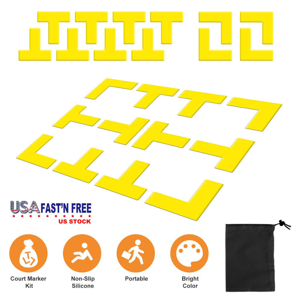 Pickle Ball Court Marking Boundary Kit T-Shaped L-Shaped Markers Lines Reusable