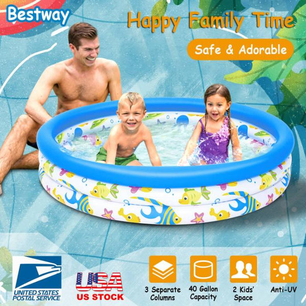 4 FT Diameter Small Inflatable Round Swimming Pool Blow Up For Kids Swim Ball Pool Center For Backyard Beach