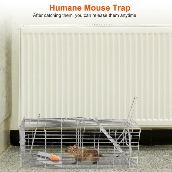Foldable Rat Trap Cage Humane Live Rodent Trap Cage Metal Mice Mouse Control Bait Catch