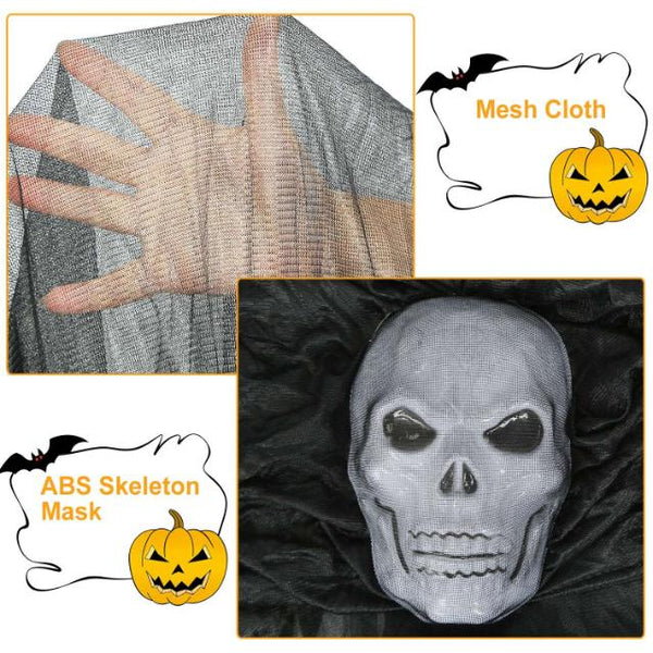 Scary Hanging Ghost Prop Halloween Skeleton Flying Ghost Animated Decoration