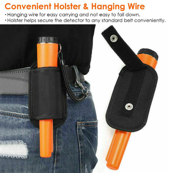 Handheld Metal Detector Pin Pointer Probe Wand Sensitive w/ Holster & LED Light