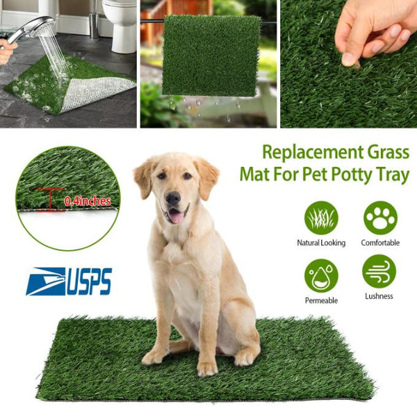 Grass Mat For Pet Potty Tray Dog Pee Grass Turf Pad Fast Drainage Easy Cleaning
