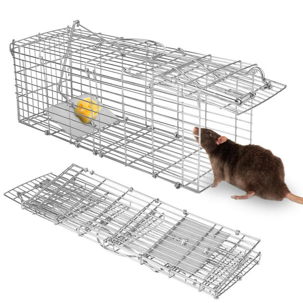 Foldable Rat Trap Cage Humane Live Rodent Trap Cage Metal Mice Mouse Control Bait Catch