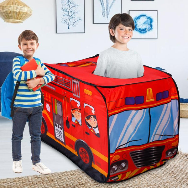 Fire Truck Pop Up Kids Play Tent Children Baby Play House Indoor Outdoor Use