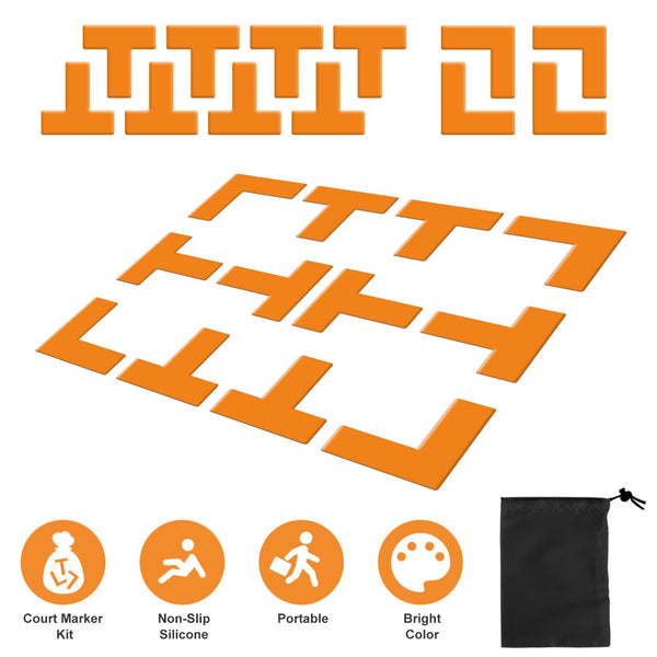 Pickle Ball Court Marking Boundary Kit T-Shaped L-Shaped Markers Lines Reusable