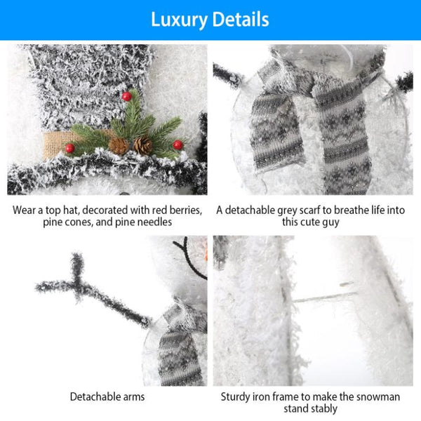 LED Christmas Snowman Decoration Collapsible Battery Lighted Outdoor Garden Light
