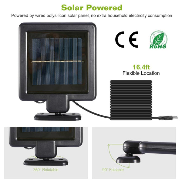 Outdoor Entryway Security Light Motion Sensor 360° Rotatable Dual Heads Solar Wall Light
