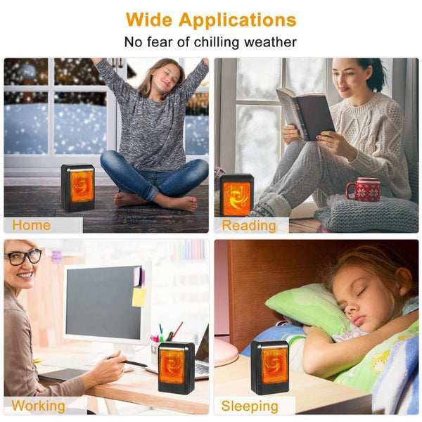 500W Portable Electric Heater PTC Ceramic Heating Fan Space For Personal Use