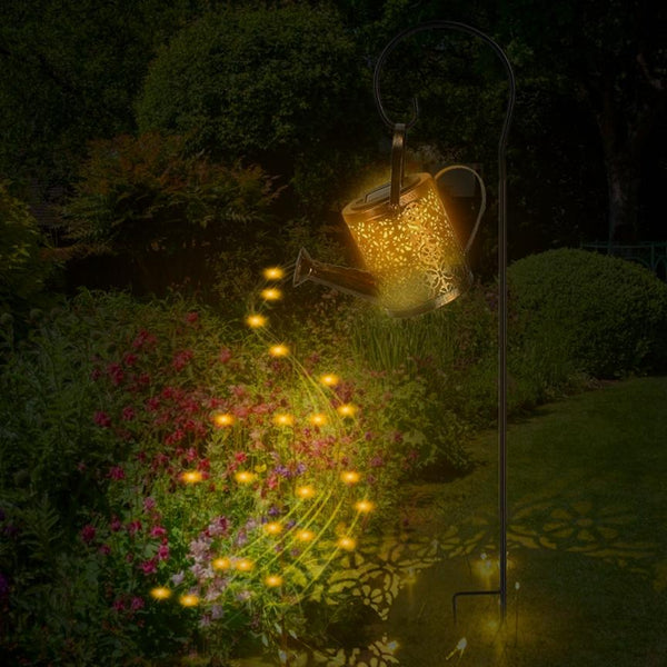 Solar Powered Watering Can Garden Stake Light LED Garden Fairy Decoration